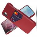 Тонкий Пластиковый PU Кожаный Чехол с Карманом для Карты для Samsung Galaxy Note 10 Plus Красный
