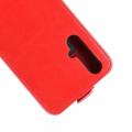 Вертикальный флип чехол книжка с откидыванием вниз для Huawei Honor 20 - Красный