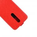 Вертикальный флип чехол книжка с откидыванием вниз для Nokia 3.1 Plus - Красный