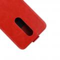 Вертикальный флип чехол книжка с откидыванием вниз для Nokia 5.1 Plus - Красный