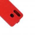Вертикальный флип чехол книжка с откидыванием вниз для Samsung Galaxy A8s - Красный