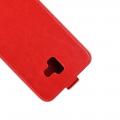 Вертикальный флип чехол книжка с откидыванием вниз для Samsung Galaxy J6 Plus 2018 SM-J610F - Красный