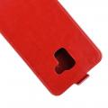 Вертикальный флип чехол книжка с откидыванием вниз для Samsung Galaxy J6 SM-J600 - Красный