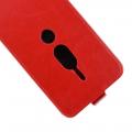 Вертикальный флип чехол книжка с откидыванием вниз для Sony Xperia XZ2 Premium - Красный