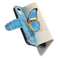 Защитный Флип Чехол для Samsung Galaxy A01 в Виде Книжки с Рисунком Голубая Бабочка