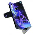 Защитный Флип Чехол для Samsung Galaxy A20s в Виде Книжки с Рисунком Фиолетовые Бабочки