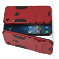 Защитный усиленный гибридный чехол противоударный с подставкой для Huawei Honor 8A Красный