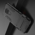 Защитный усиленный гибридный чехол противоударный с подставкой для Huawei Mate 30 Lite Черный