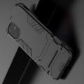 Защитный усиленный гибридный чехол противоударный с подставкой для iPhone 11 Черный