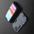 Защитный усиленный гибридный чехол противоударный с подставкой для iPhone 12 / 12 Pro Синий