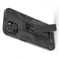 Защитный усиленный гибридный чехол противоударный с подставкой для iPhone 13 Черный