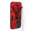 Защитный усиленный гибридный чехол противоударный с подставкой для iPhone 13 Pro Max Красный