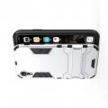 Защитный усиленный гибридный чехол противоударный с подставкой для iPhone XR Серебряный