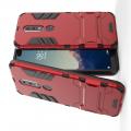 Защитный усиленный гибридный чехол противоударный с подставкой для Nokia 6.1 Plus Красный