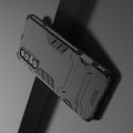 Защитный усиленный гибридный чехол противоударный с подставкой для Oppo Reno 3 Pro Черный