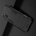 Защитный усиленный гибридный чехол противоударный с подставкой для Samsung Galaxy A02s Черный