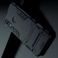 Защитный усиленный гибридный чехол противоударный с подставкой для Samsung Galaxy A10s Черный