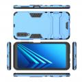 Защитный усиленный гибридный чехол противоударный с подставкой для Samsung Galaxy A7 2018 SM-A750 Синий