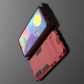 Защитный усиленный гибридный чехол противоударный с подставкой для Samsung Galaxy A70s Красный
