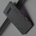 Защитный усиленный гибридный чехол противоударный с подставкой для Samsung Galaxy S10 Plus Черный
