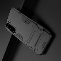 Защитный усиленный гибридный чехол противоударный с подставкой для Samsung Galaxy S21 Черный