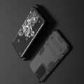 Защитный усиленный гибридный чехол противоударный с подставкой для Samsung Galaxy S21 Ultra Черный