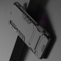 Защитный усиленный гибридный чехол противоударный с подставкой для Xiaomi Mi 9 Lite Черный