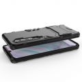 Защитный усиленный гибридный чехол противоударный с подставкой для Xiaomi Mi Note 10 Черный