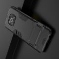 Защитный усиленный гибридный чехол противоударный с подставкой для Xiaomi Poco X3 NFC Черный