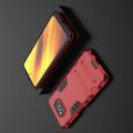 Защитный усиленный гибридный чехол противоударный с подставкой для Xiaomi Poco X3 NFC Красный