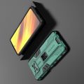 Защитный усиленный гибридный чехол противоударный с подставкой для Xiaomi Poco X3 NFC Зеленый