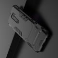 Защитный усиленный гибридный чехол противоударный с подставкой для Xiaomi Redmi 9 Черный