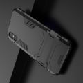 Защитный усиленный гибридный чехол противоударный с подставкой для Xiaomi Redmi 9A Черный