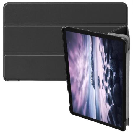 Тонкий Флип Чехол Книжка с Скрытым Магнитом для Samsung Galaxy Tab A 10.5 SM-T595 SM-T590 Черный