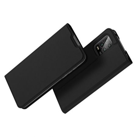 Тонкий Флип Чехол Книжка с Скрытым Магнитом и Отделением для Карты для Xiaomi Mi 10 Lite Черный