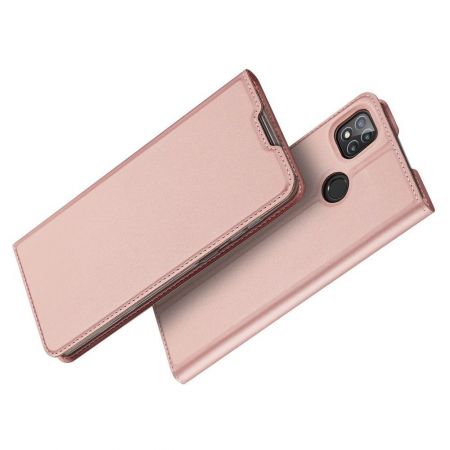 Тонкий Флип Чехол Книжка с Скрытым Магнитом и Отделением для Карты для Xiaomi Redmi 9C Розовый