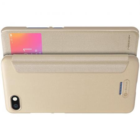 Тонкий Флип NILLKIN Sparkle Горизонтальный Боковой Чехол Книжка для Xiaomi Redmi 6A Золотой