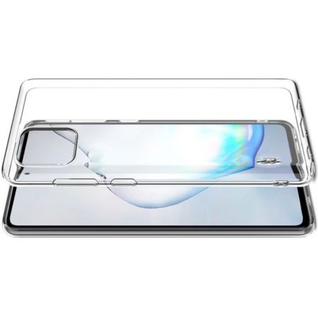 Тонкий TPU Бампер Силиконовый Чехол для Samsung Galaxy Note 10 Lite Прозрачный