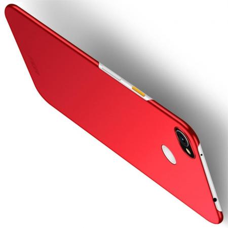 Ультратонкий Матовый Кейс Пластиковый Накладка Чехол для Google Pixel 3a XL Красный
