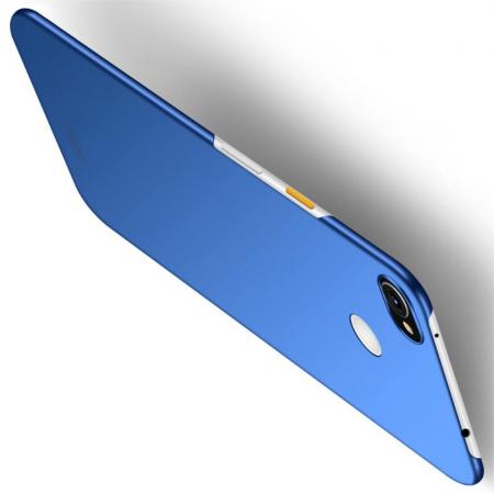 Ультратонкий Матовый Кейс Пластиковый Накладка Чехол для Google Pixel 3a XL Синий