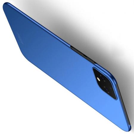 Ультратонкий Матовый Кейс Пластиковый Накладка Чехол для Google Pixel 4 XL Синий