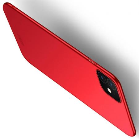 Ультратонкий Матовый Кейс Пластиковый Накладка Чехол для iPhone 11 Красный