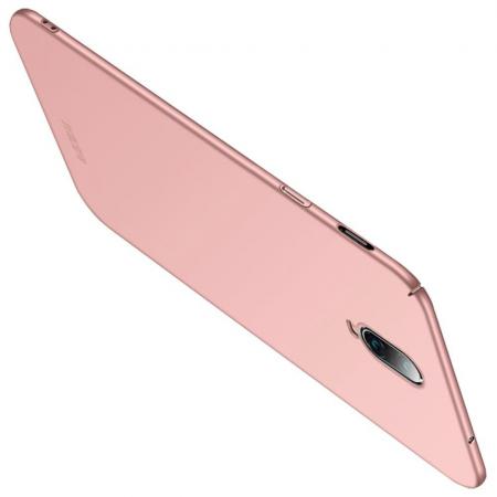Ультратонкий Матовый Кейс Пластиковый Накладка Чехол для Oneplus 6T Розовое Золото
