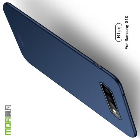 Ультратонкий Матовый Кейс Пластиковый Накладка Чехол для Samsung Galaxy S10 Синий