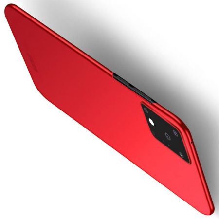Ультратонкий Матовый Кейс Пластиковый Накладка Чехол для Samsung Galaxy S20 Ultra Красный