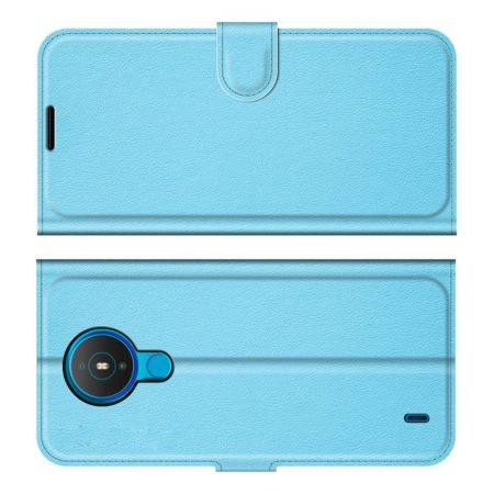 Вертикальный флип чехол книжка с откидыванием вниз для Nokia 1.4 - Синий