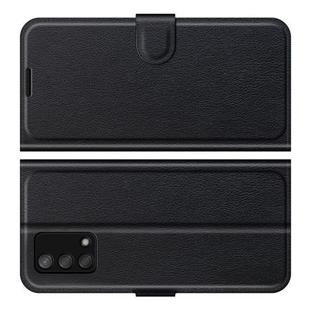 Вертикальный флип чехол книжка с откидыванием вниз для Oppo A74 - Черный