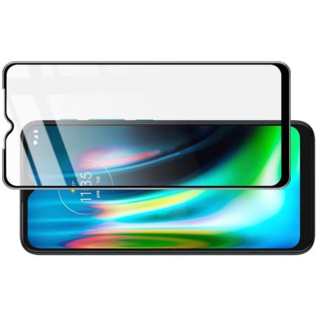 Закаленное Полноклеевое Full Glue Screen Cover IMAK Pro+ Стекло для Motorola Moto G9 Play / Moto E7 Plus Черное
