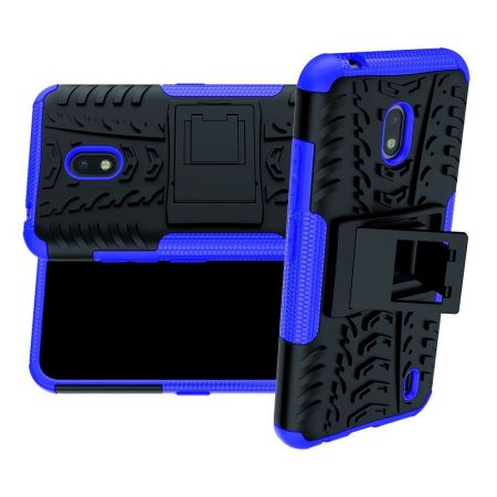 Защитный усиленный гибридный чехол противоударный с подставкой для Nokia 2.2 Фиолетовый