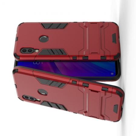 Защитный усиленный гибридный чехол противоударный с подставкой для Xiaomi Redmi 7 Красный